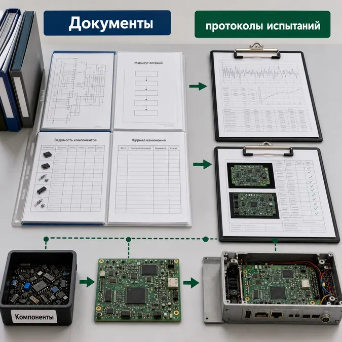 Доказательная база локализации электроники Инфографика показывает доказательную базу и прослеживаемость операций при локализации электроники в России.
