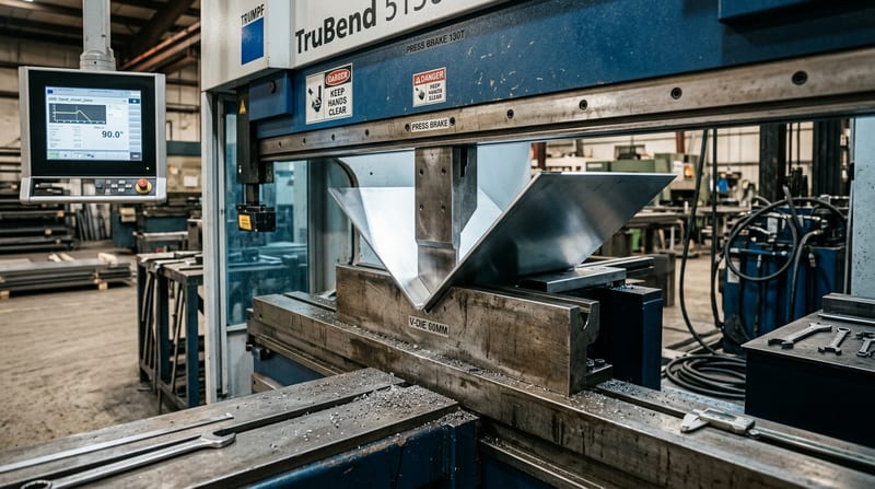 Гибка листового металла на листогибочном прессе TruBend с контроллером угла — серийная гибка корпусов